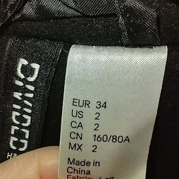 H&M Navy Pea Coat Size 2 Small - Picture 4 of 5